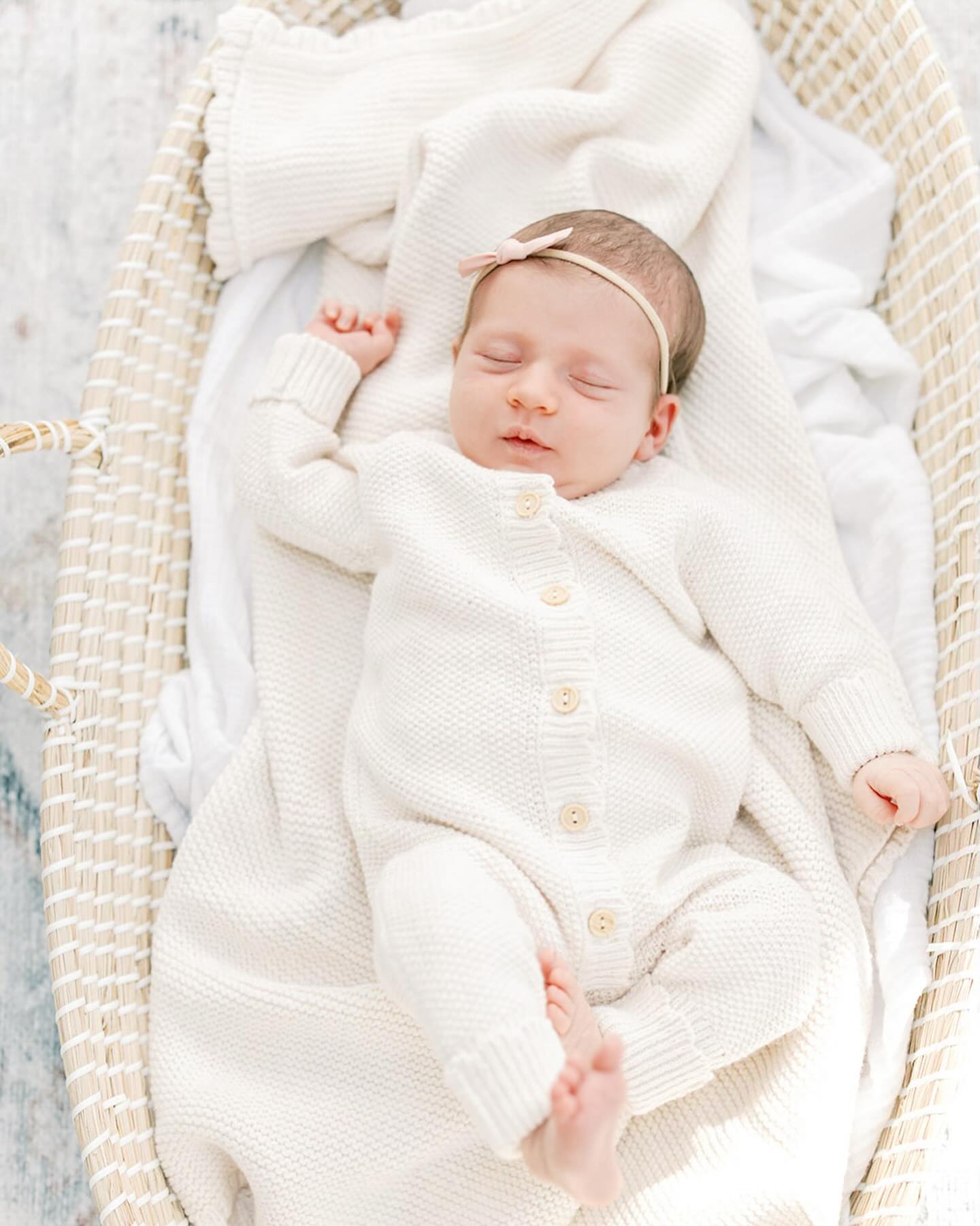 newborn baby girl, sleepy portrait by DC Newborn Photographer