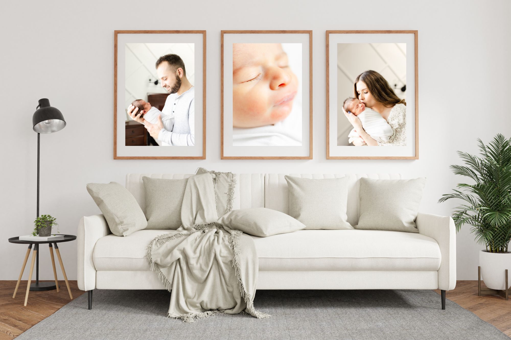 living room gallery wall designed by dc newborn photographer